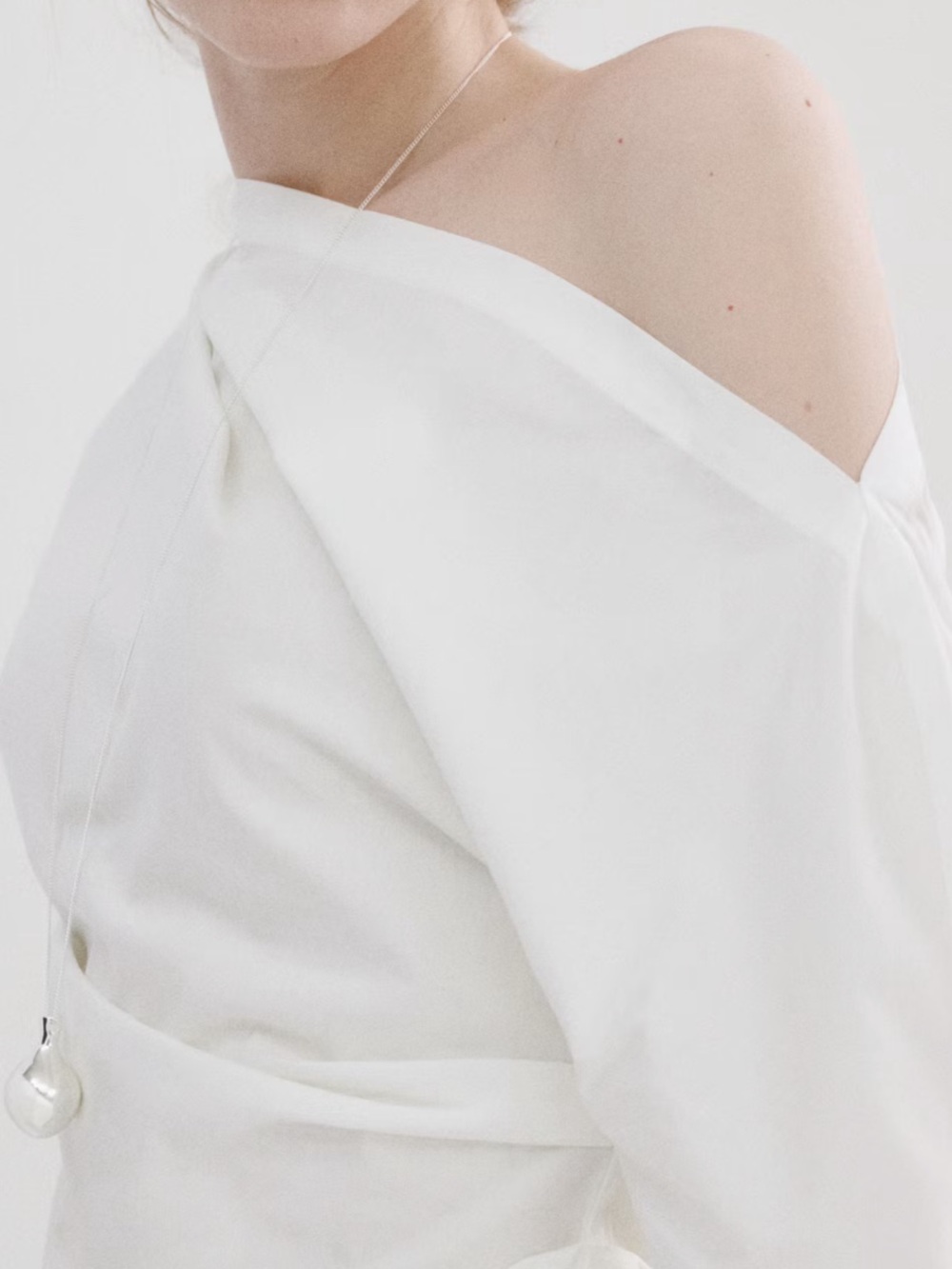 Mango White Women's Blouse with Hang Tag COTTON BLOUSE WITH ASYMMETRICAL COLLAR - Picture 4 of 6